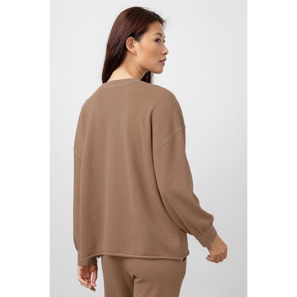 Rails Reeves Toffee Lounge Oversized Crewneck Sweatshirt Size L - Picture 4 of 11